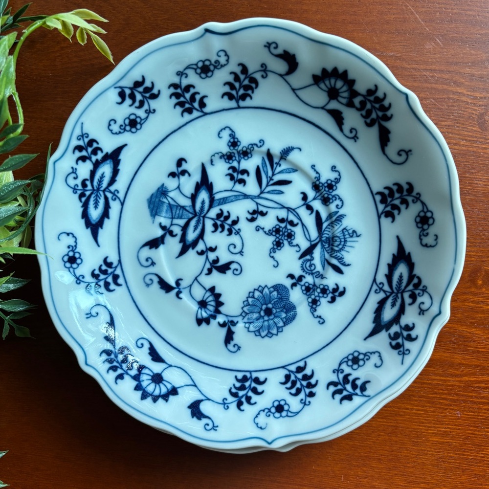 Blue Danube Plates Set of 6 Porcelain Vintage